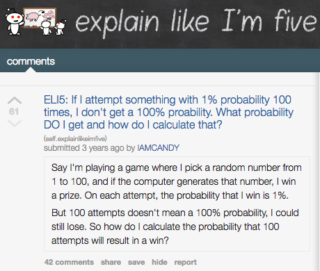 Reddit ELI5 Probability Question